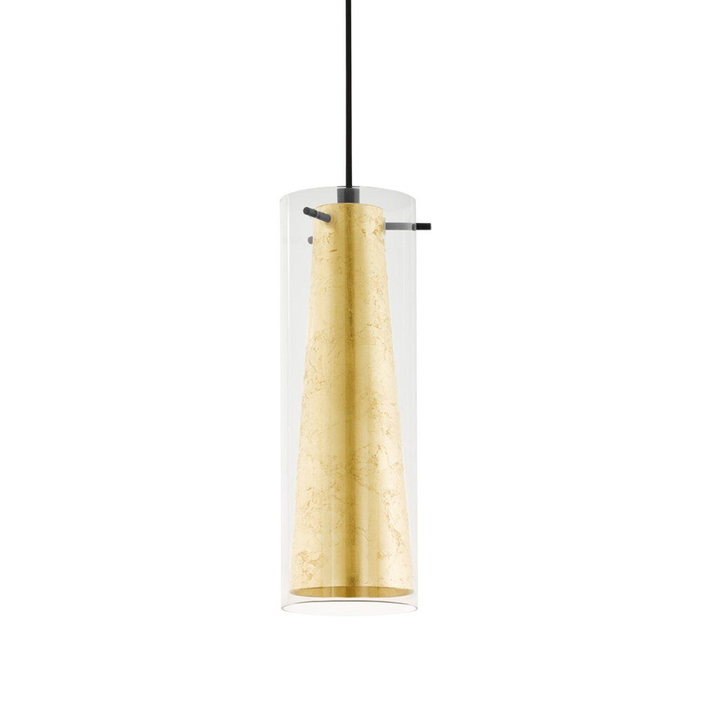 Eglo Lighting PINTO GOLD pendant light double shade gold leaf