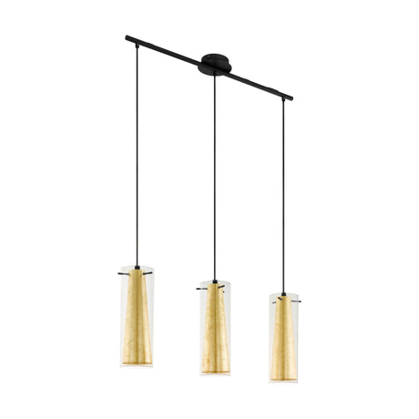 Eglo Lighting PINTO GOLD pendant light double shade gold leaf