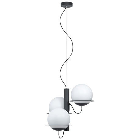 Eglo Lighting SABALETE pendant light black powder-coated steel and white