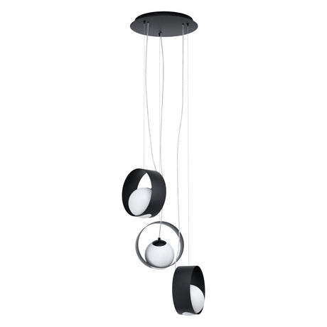 Eglo Lighting CAMARGO pendant light black structured powder-coat finish