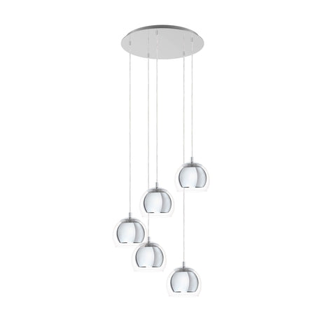 Eglo Lighting ROCAMAR 1 pendant light clear outer glass and plated metalware