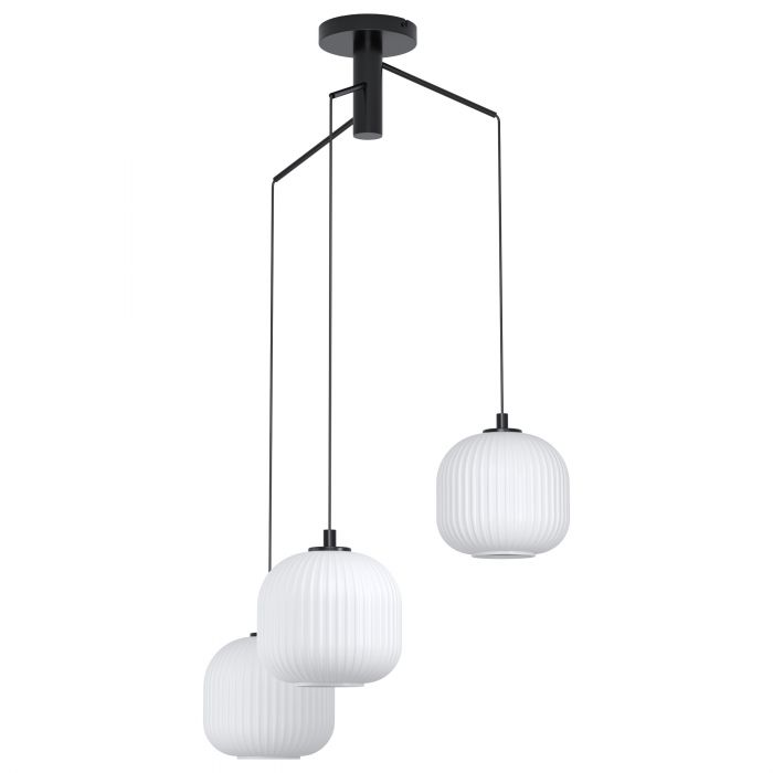Eglo Lighting Mantunalle 3x40W E27 Black/Opal Pendant Light