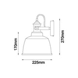 CLA Alta Interior Adjustable Bell with Copper Hightlights Wall Lamps