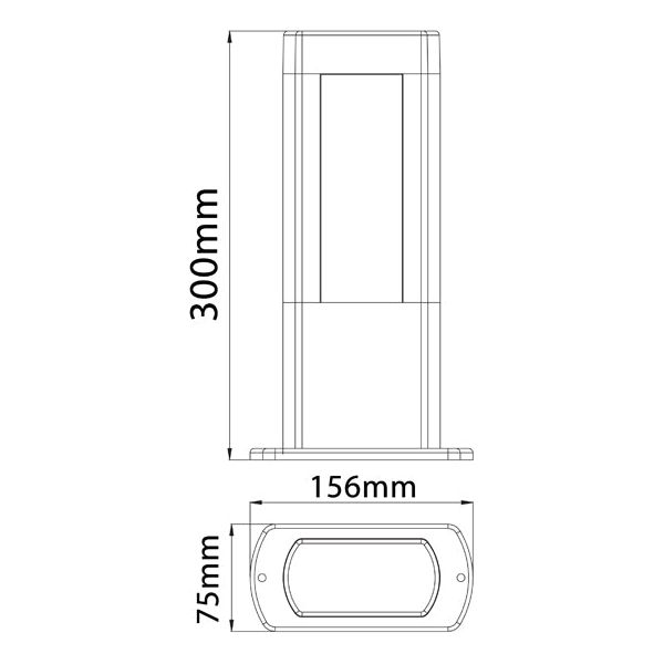 CLA AMUN Exterior LED Surface Mounted Bollard Lights IP54