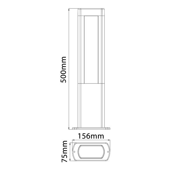 CLA AMUN Exterior LED Surface Mounted Bollard Lights IP54