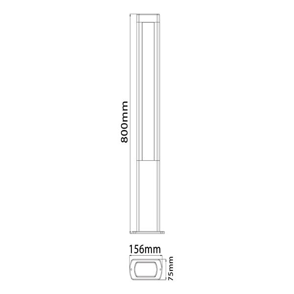 CLA AMUN Exterior LED Surface Mounted Bollard Lights IP54