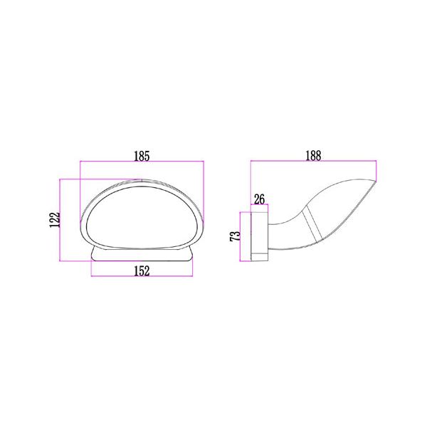 CLA BOCINA Exterior LED Surface Mounted Semicircle Wall Lights