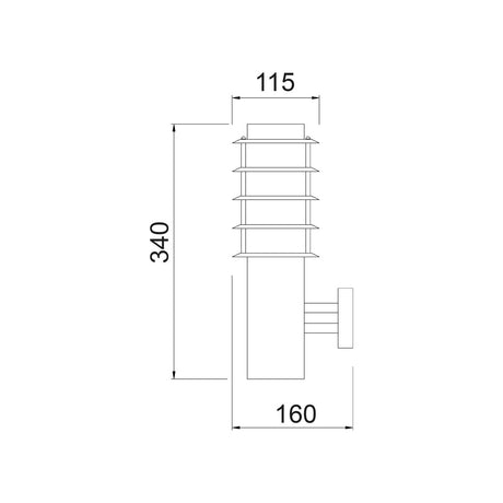 CLA BORDA Exterior E27 S/M Louvred Wall Lights Stainless Steel IP44