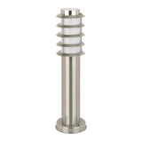 CLA BORDA Exterior E27 S/M Louvred Bollard Lights Stainless Steel IP44