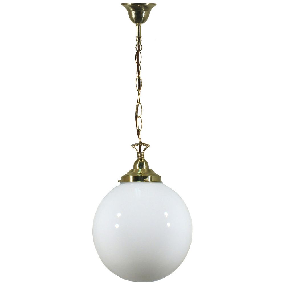 Lighting Inspiration Sphere & Sheffield Single Chain Susp Brown Cord Brass