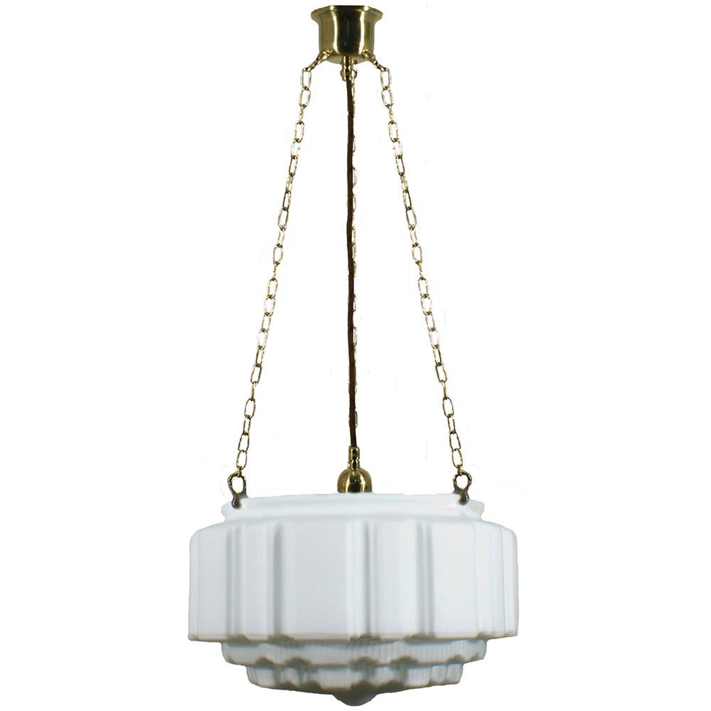 Lighting Inspiration St Kilda 14'' Opal Matt 3 Chain Susp Brass