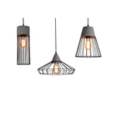 PESARO Cement/Black Pendant by VM Lighting