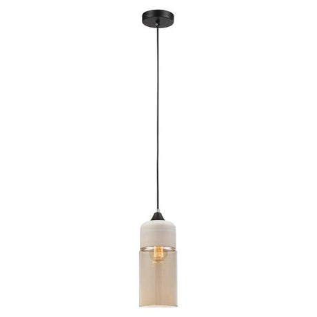 CLA Casa White with Amber Glass Pendant Lights