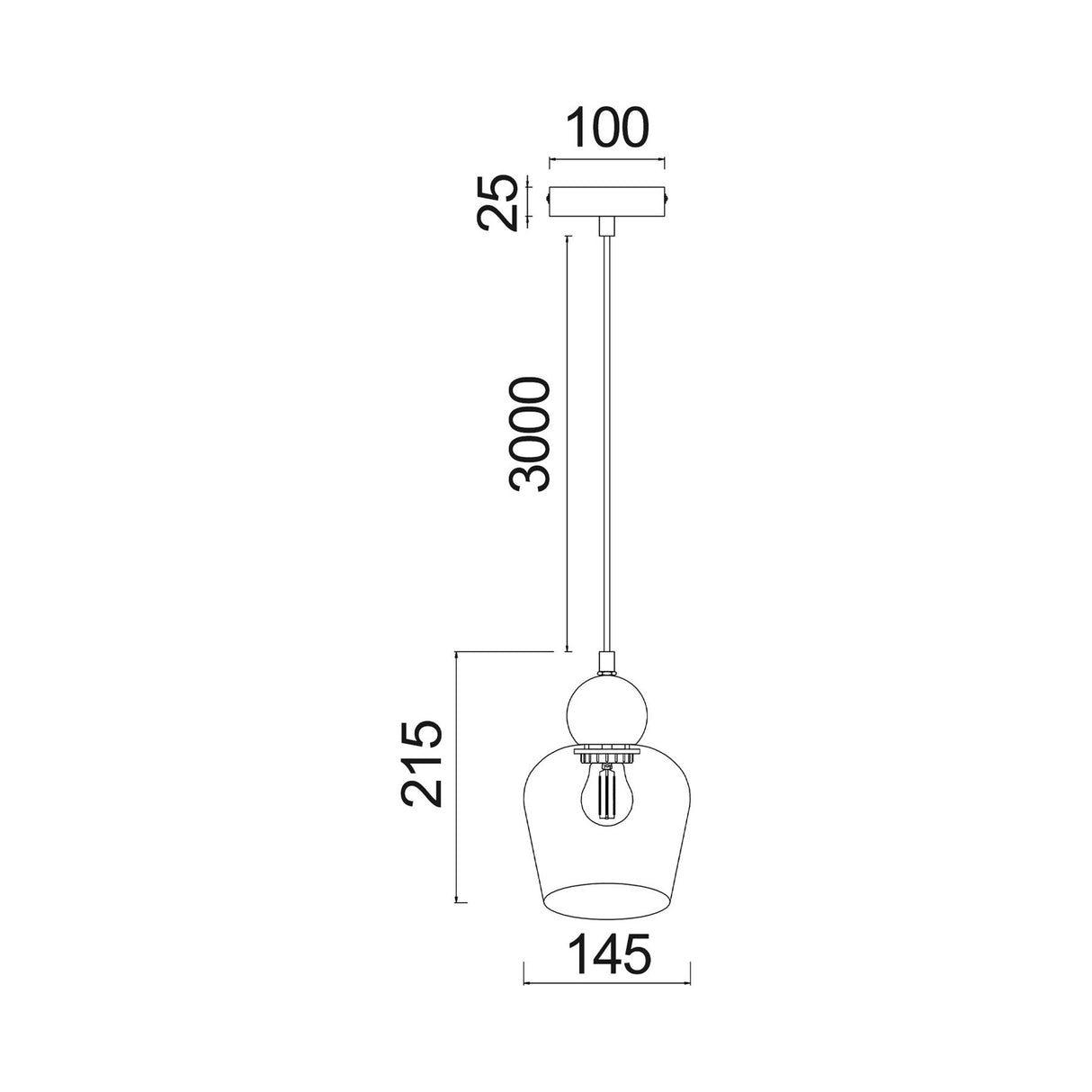 CLA CHAMPAN Interior Single Glass Ellipse Pendant