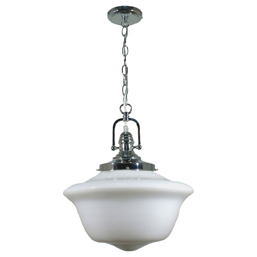 Lighting Inspiration Paramount Victorian 16'' Schoolhouse 1Lt Pendant Clear Flex Chrome