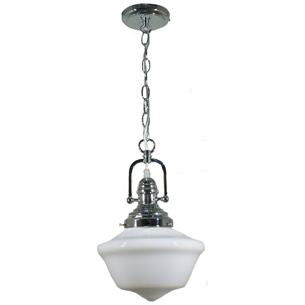 Lighting Inspiration Paramount Victorian 9'' Schoolhouse 1Lt Pendant Clear Flex Chrome