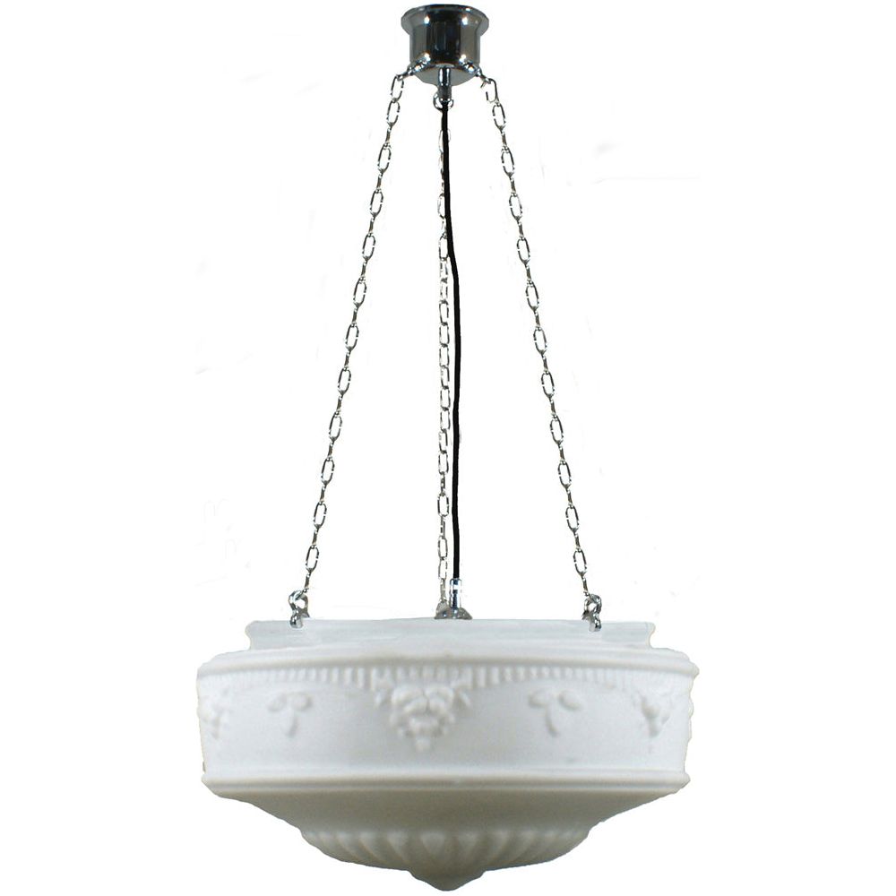 Lighting Inspiration Senator Opal Matt 3 Chain Black Cord Susp Chrome