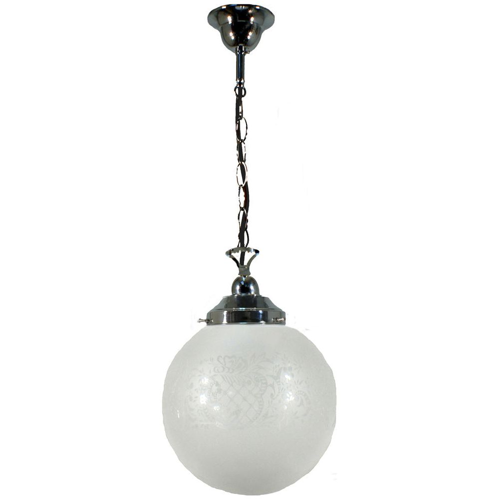 Lighting Inspiration Sheffield 10'' Single Chain Susp Brown Cord Chrome