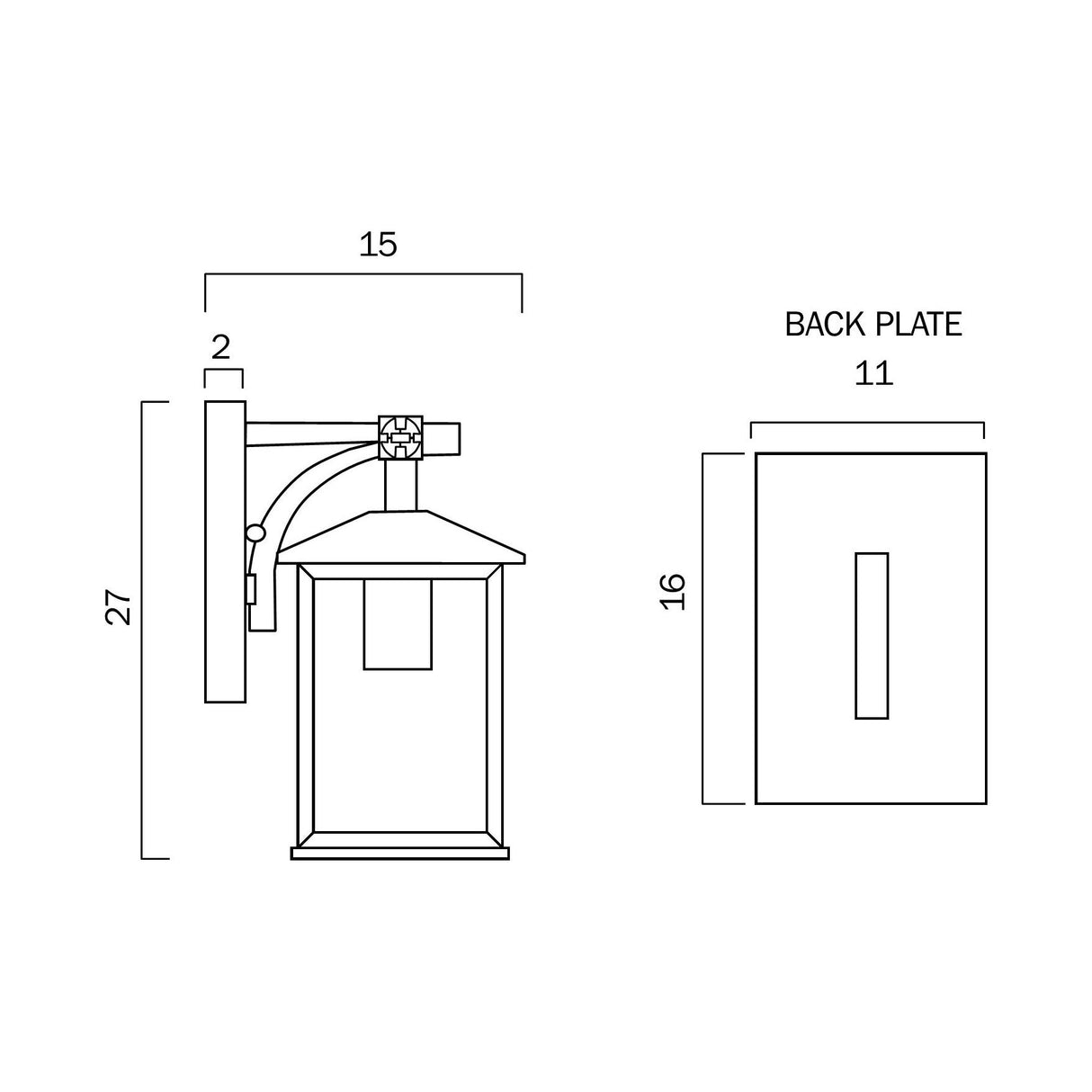 Telbix Coby 15 Solid Brass Exterior Wall Light