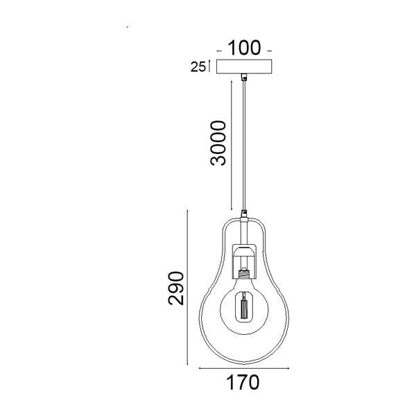 CLA CONTOUR Interior Black Wire Pendant Lights