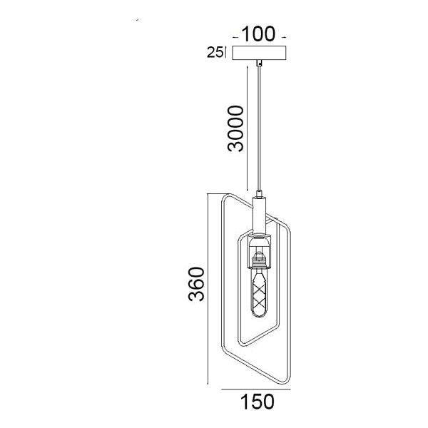 CLA CONTOUR Interior Black Wire Pendant Lights