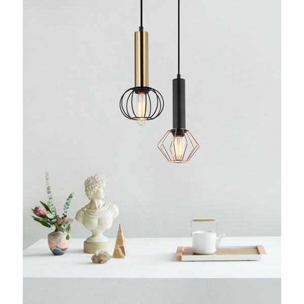 CLA CORAZON Interior Round/ Diamond Cage Pendant Lights