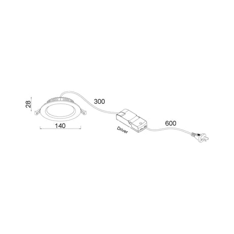 CLA COSMOTRI LED Tri-CCT Dimmable Fixed White Downlights IP20