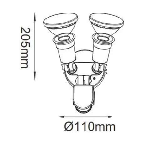 3A Lighting Double Spotlight with Sensor PAR30 ES-B06B