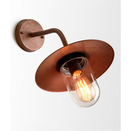 CLA Deksel Aged Copper Clear Glass exterior wall lights