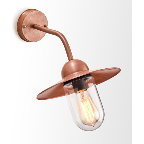 CLA Deksel Aged Copper Clear Glass exterior wall lights