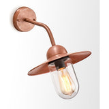 CLA Deksel Aged Copper Clear Glass exterior wall lights