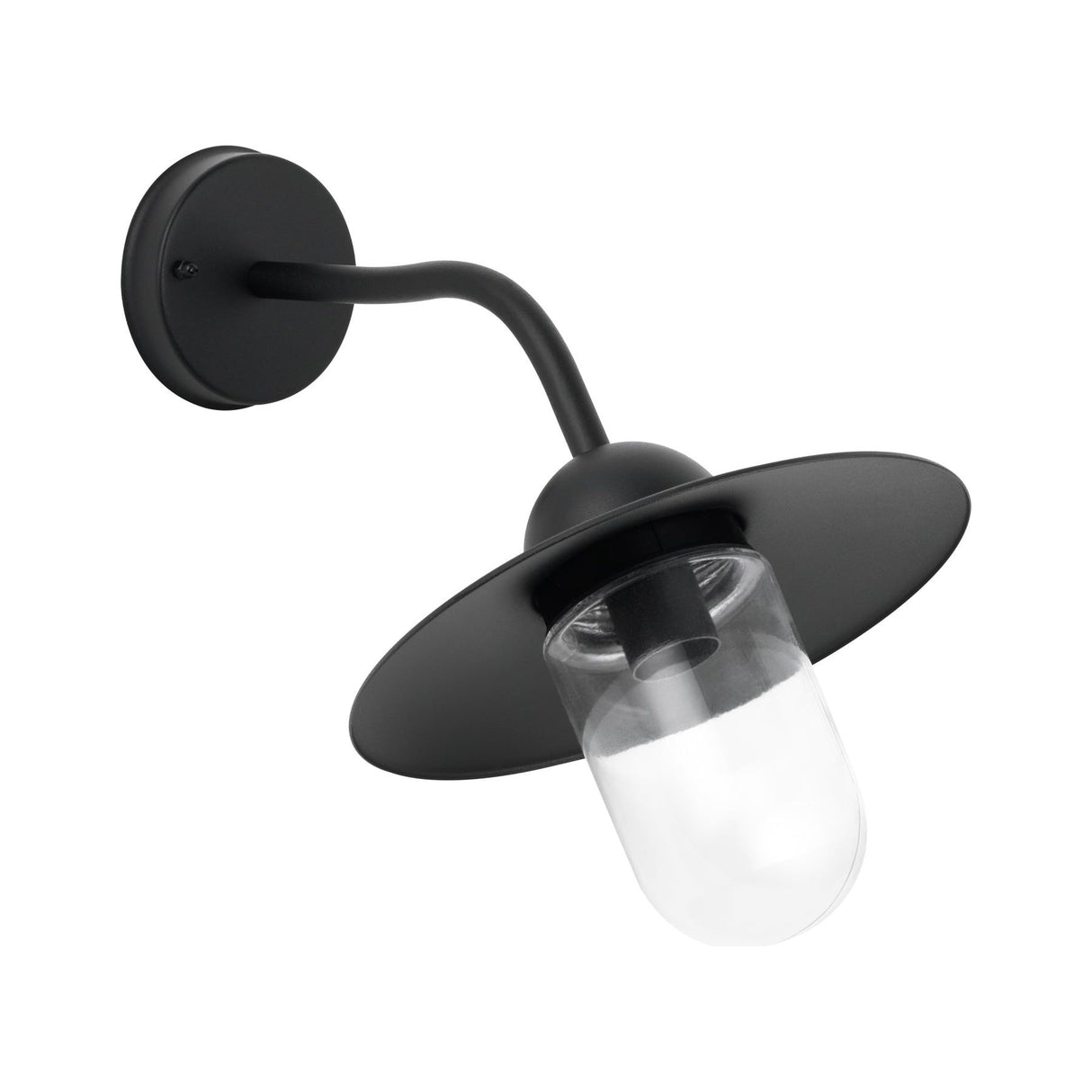 CLA Deksel Matte Black Clear Glass exterior wall lights