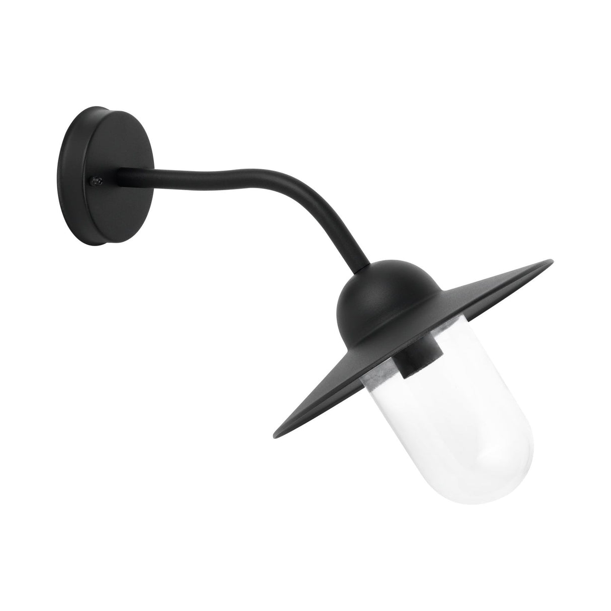 CLA Deksel Matte Black Clear Glass exterior wall lights