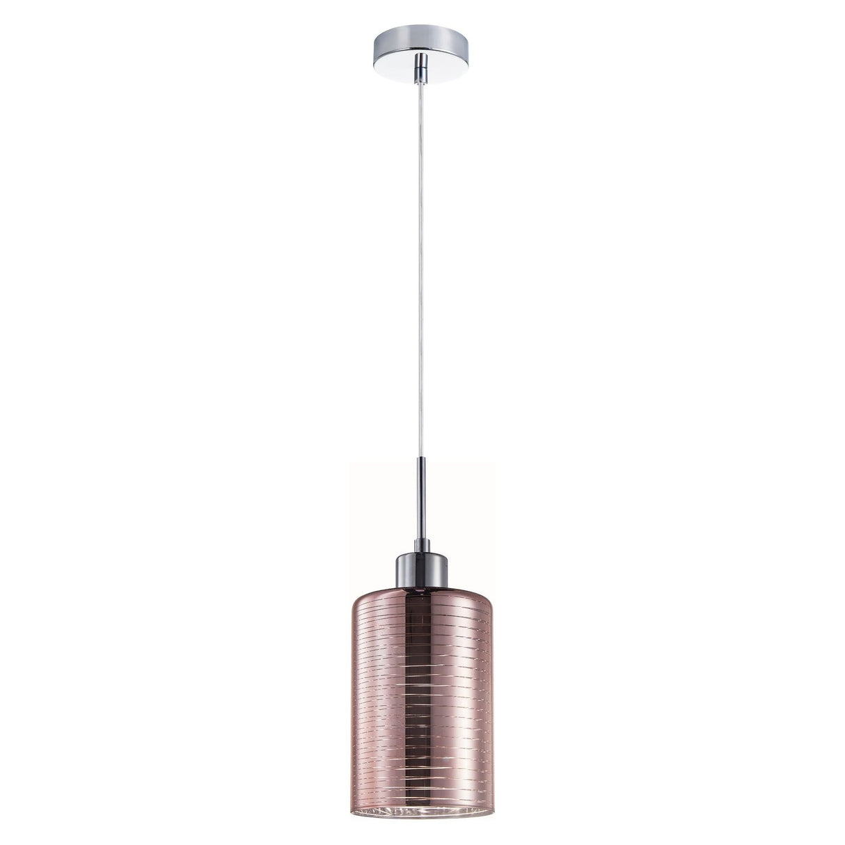 CLA ESPEJO2 Interior Iron & Rose Gold Glass with Line Effect Oblong Pendant Lights