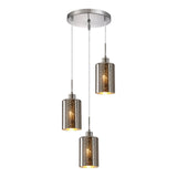 CLA ESPEJO3 Interior Iron & Chrome Glass with Dotted Effect Oblong Pendant Lights