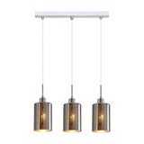 CLA ESPEJO3 Interior Iron & Chrome Glass with Dotted Effect Oblong Pendant Lights