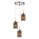 CLA ESPEJO4 Interior Iron & Rose Gold with Dotted Effect Oblong Pendant Lights