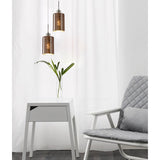 CLA ESPEJO4 Interior Iron & Rose Gold with Dotted Effect Oblong Pendant Lights