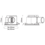 Martec Flow 250mm / 300mm Round Exhaust Fan Available with or without light