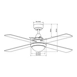 Martec Link 48” AC Ceiling Fan with E27 Light