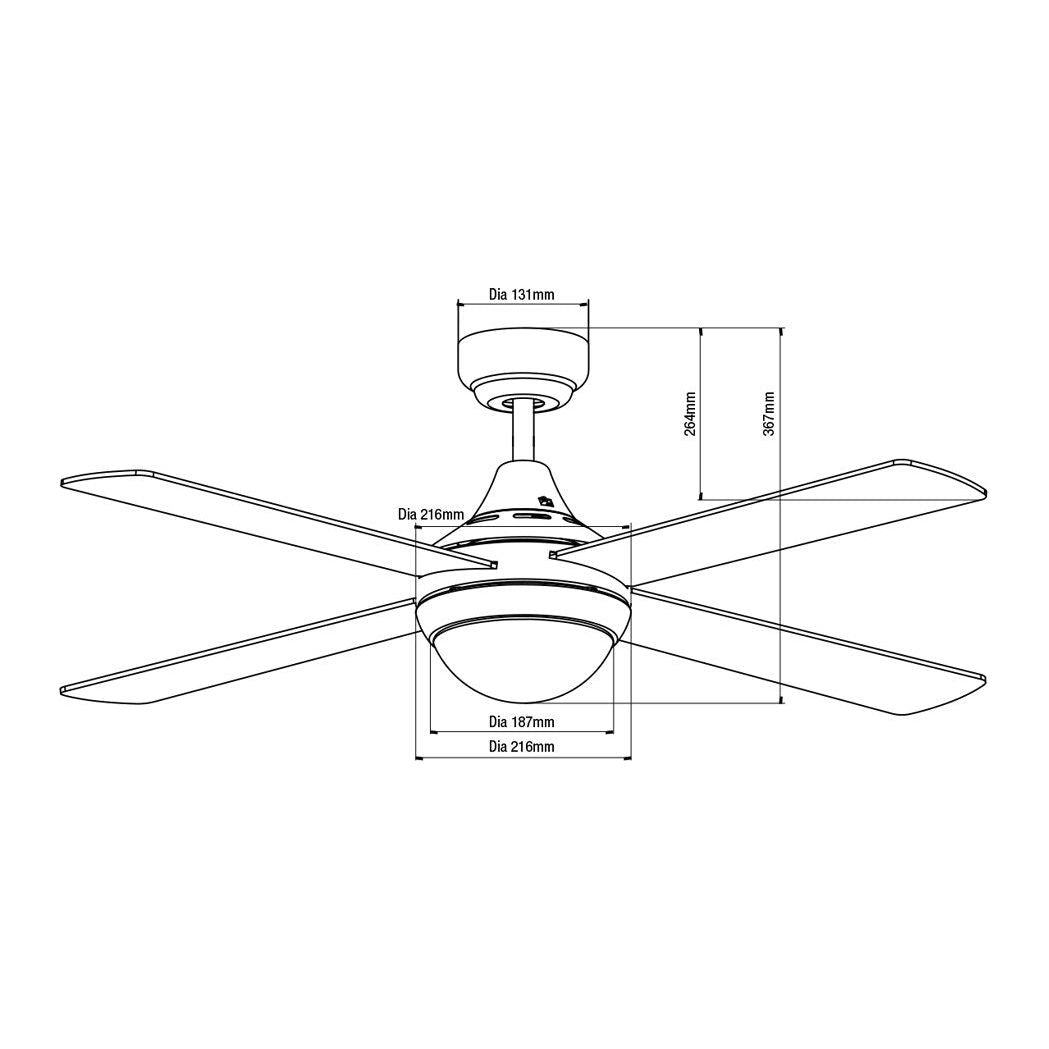 Martec Link 48” AC Ceiling Fan with E27 Light & Remote Control