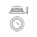 CLA LED Dimmable Tri-CCT Fixed White Recessed Downlights