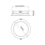 CLA LED Dimmable Tri-CCT Fixed White Recessed Downlights