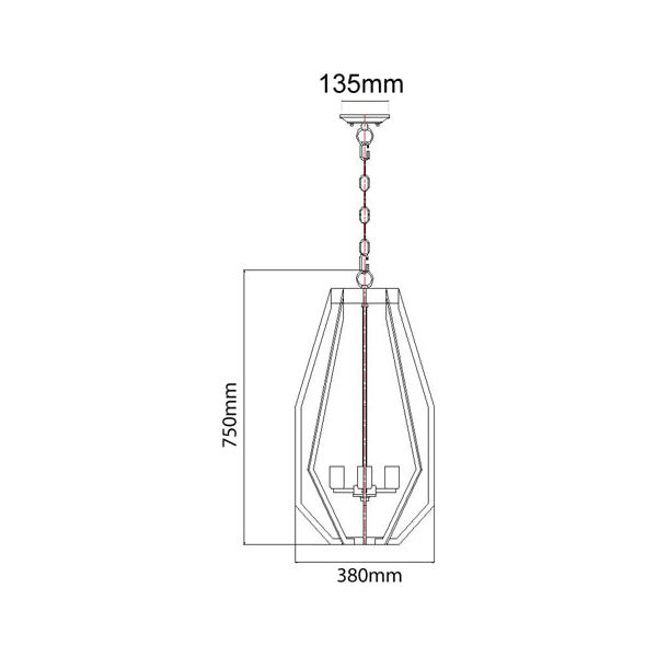 CLA Gamba Wide/Narrow Angluar Cage Pendant Light