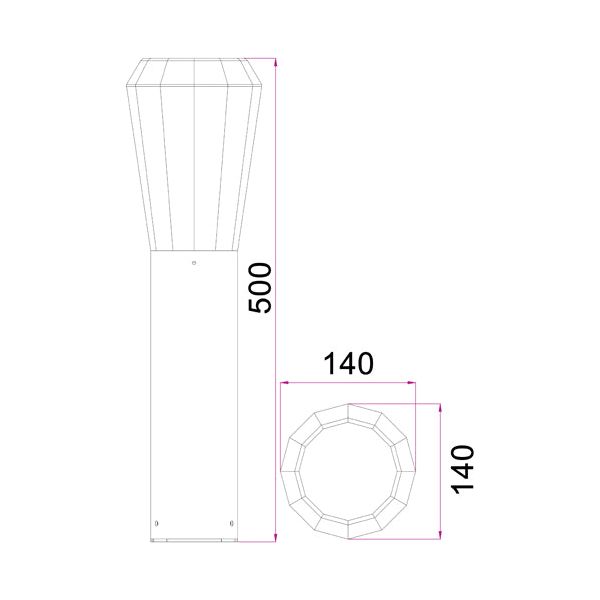 CLA GEB Exterior LED Surface Mounted Bollards Light IP54