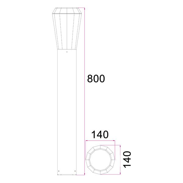 CLA GEB Exterior LED Surface Mounted Bollards Light IP54