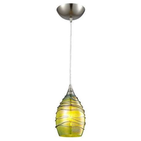 CLA Glaze Glass with Coloured Twist Ellipse (Hand blown glass) pendant lights