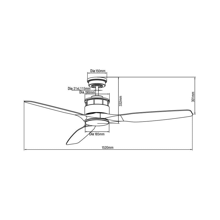 Martec Governor 60″ Ceiling Fan with ABS Blades