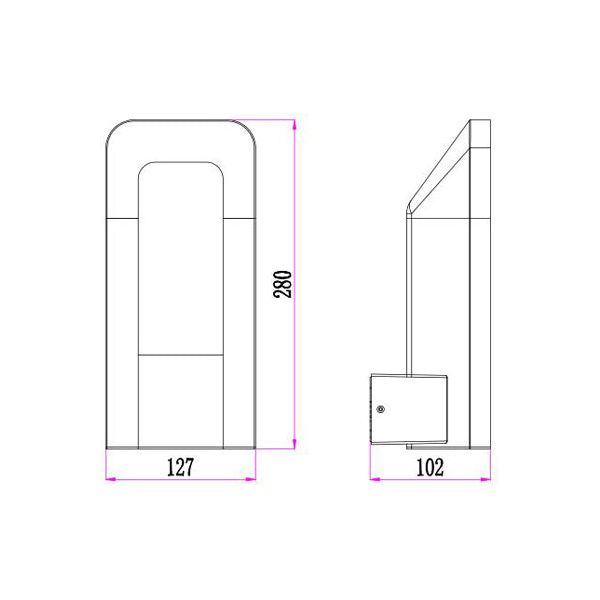 CLA HATHOR Exterior LED Surface Mounted Bollard Lights IP54