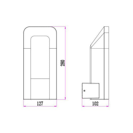 CLA HATHOR Exterior LED Surface Mounted Wall Light IP54